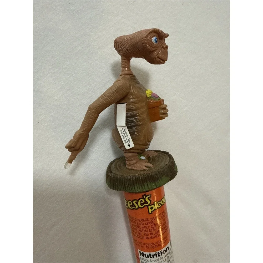 Vintage Unopened 1990' Reeses Pieces Candy Tube + ET Topper w/ Battery Protector